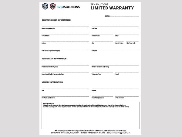 GFX Solutions Limited Warranty Form